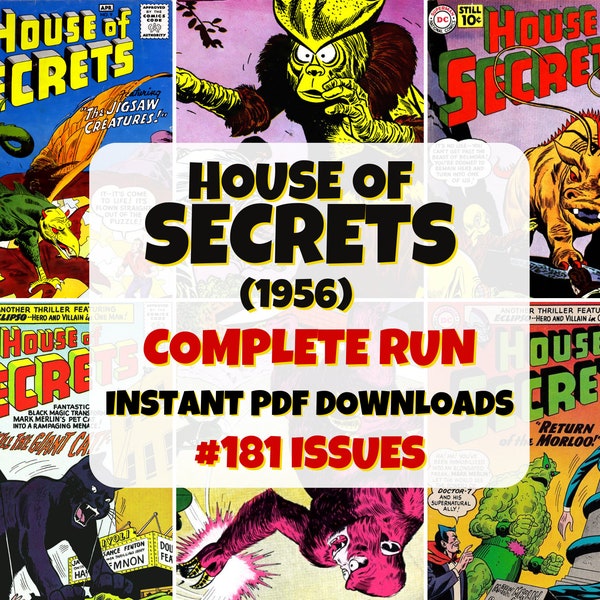 House Of Secrets | Digital Comic Collection | Vintage Horror Series | Classic Comics | Spooky Collection | PDF Set  | Eerie Comic Series