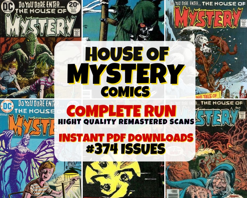 House of Mystery Digital Comic Collection Classic Horror Comic Vintage Comic Series Supernatural Comic Eerie Story Collection image 1