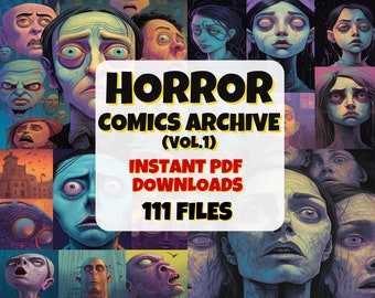 Archivio fumetti horror Vol.1 / Collezione di fumetti PDF / Libreria di fumetti digitali / Fumetti horror rari / Storie spaventose / Regalo unico di fumetti