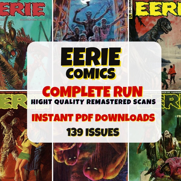 Eerie Comic Collection | Digital PDF Bundle | Vintage Horror Comics | Thrilling E-books | Dark Fiction Archive | Classic Terror Series