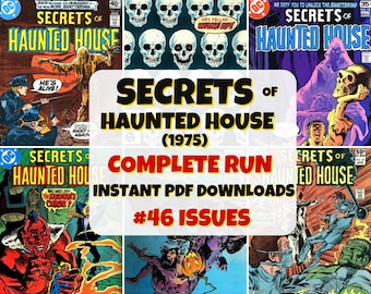 Secreto de la casa encantada / Colección de cómics digitales / Serie espeluznante clásica / Cómics vintage / Terror vintage / Serie de misterio sobrenatural