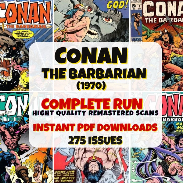 Conan el Bárbaro Cómics / Colección Digital PDF / Serie Clásica de 1970 / Cómic Vintage / Libro Electrónico Coleccionable / Archivo de Héroes Legendarios