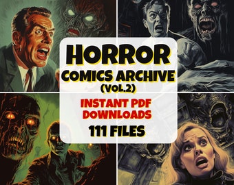 Horror Comics Archive Vol.2 / Colección de cómics PDF / Biblioteca de cómics digitales / Cómics de terror raros / Historias de miedo / Regalo de cómic único
