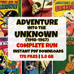 Adventures into the Unknown | Digital PDF Comics Collection | Vintage Classic | Unique Digital Gift | Rare Fantasy Adventure Comic Series