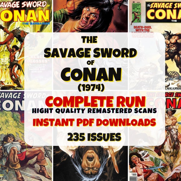 The Savage Sword of Conan Digital PDF Comics | 1974 Classic Series | Vintage Adventure Comics | Legendary Hero E-books | Collectible Comics