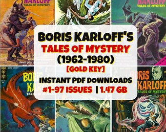 Les Mystères de Boris Karloff | Collection numérique de bandes dessinées | Suspense mystère | Histoires d'horreur vintage | Thriller classique | Téléchargement instantané