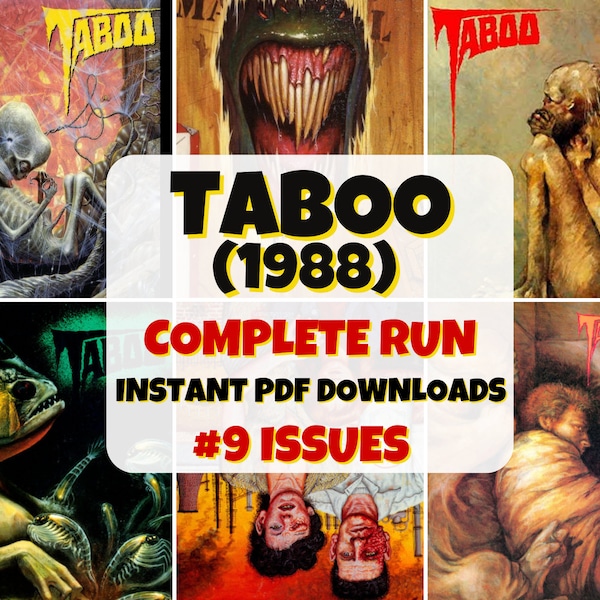 Taboo Comics | Digital Comic Books | Classic Anthology Series | Vintage Taboo Series | PDF Set | Unusual Gift | Unique Comic Compilation