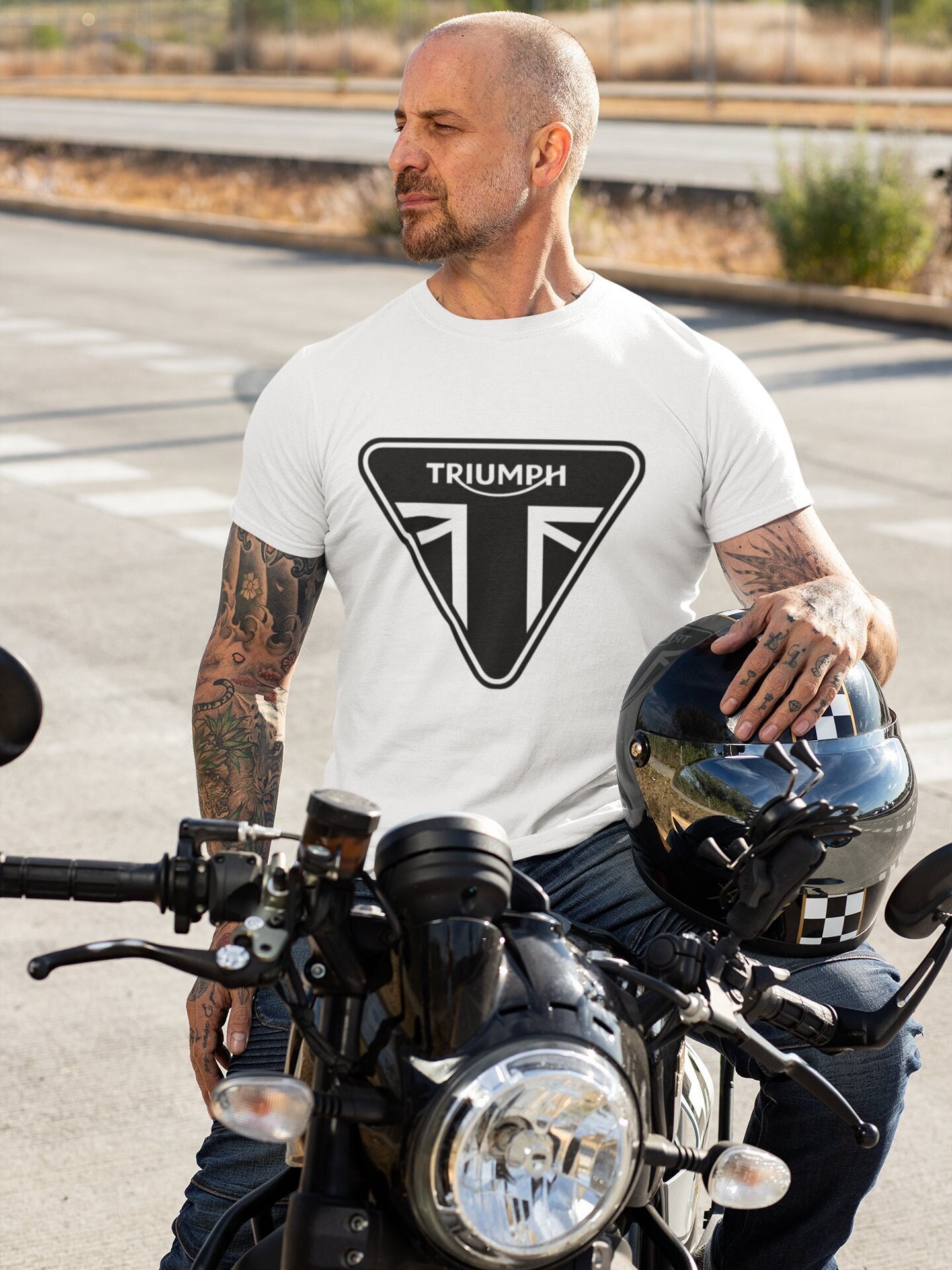 Quadro decorativo Desenho Moto Trumph Speed triple no Shoptime