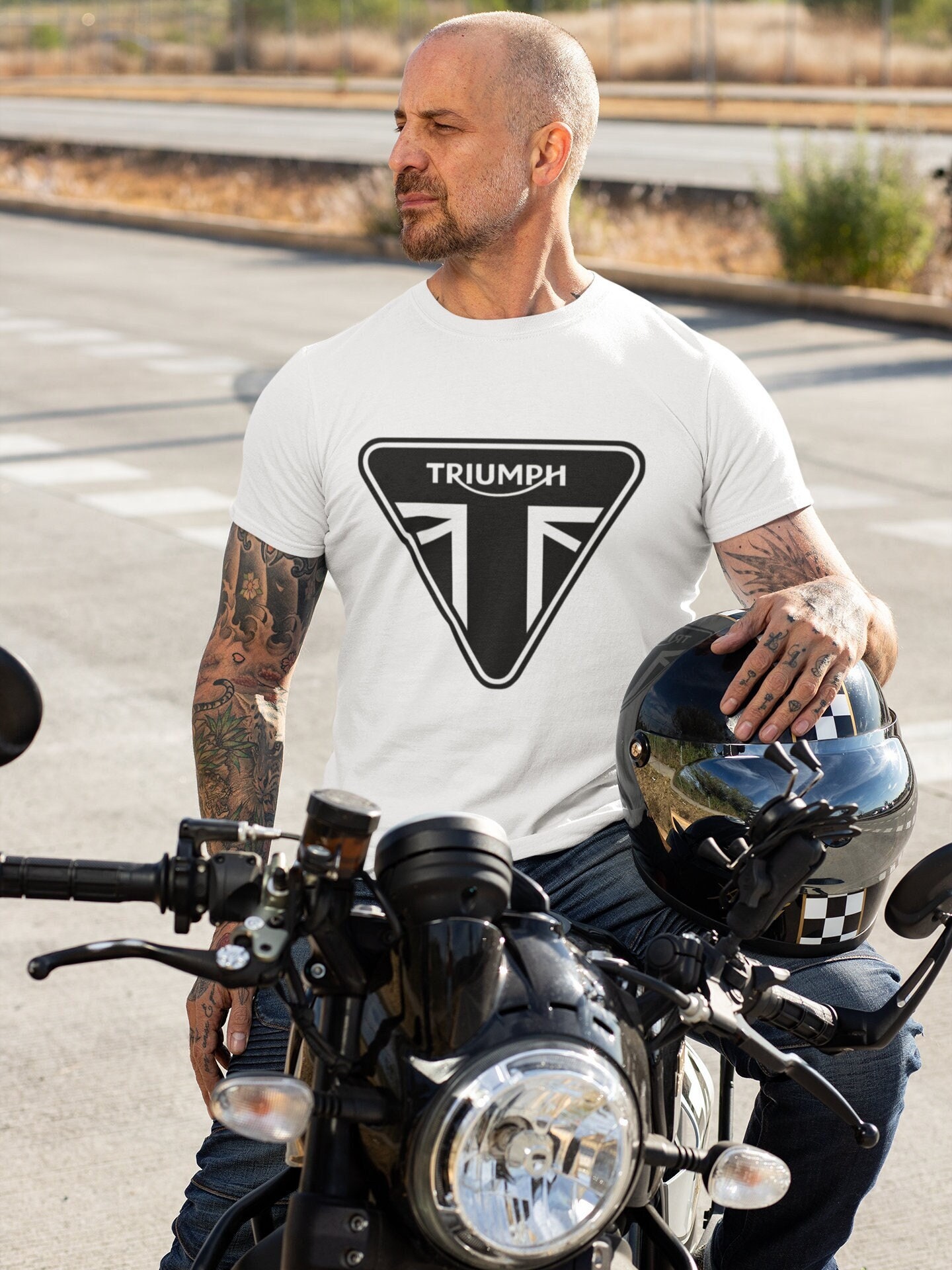 T-shirt imprimé moto racer bikers