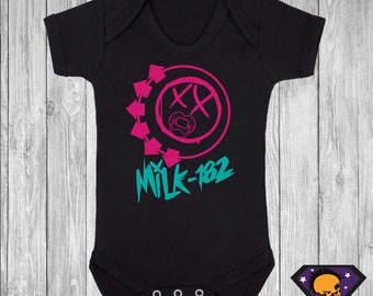 Milk 182 Black Baby Vest, Rompersuit, Bib or Hat