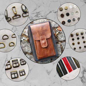 Leather Bag with Phone Pocket Hardware Kit