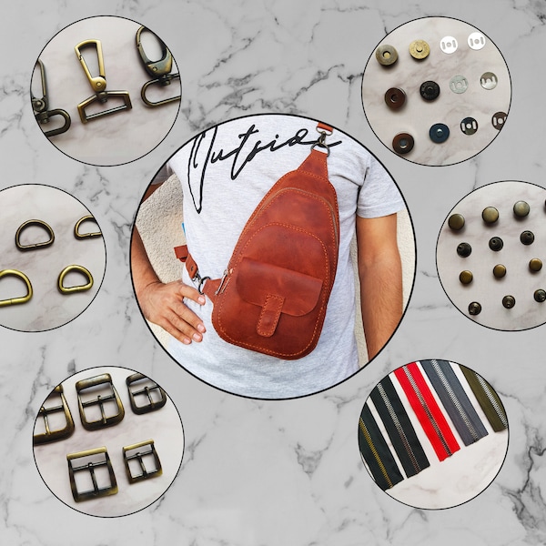 Leather Unisex Sling Bag Hardware Kit