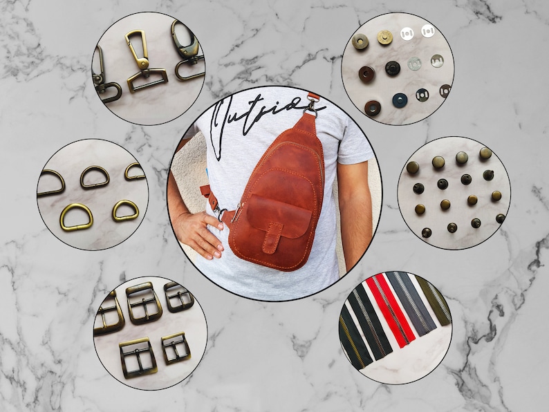 Leather Unisex Sling Bag Hardware Kit Etsy
