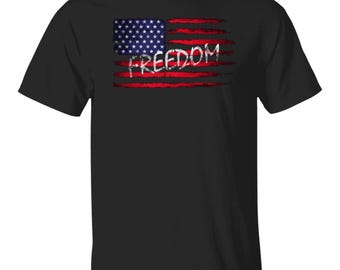FREEDOM American Flag Graffiti T-Shirt
