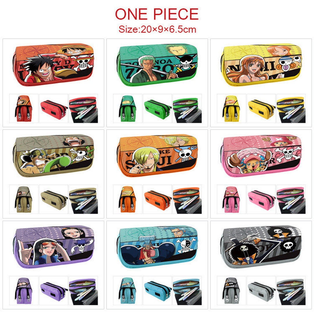 One Piece Anime Pencil Case Anime Pen Large Case Etsy
