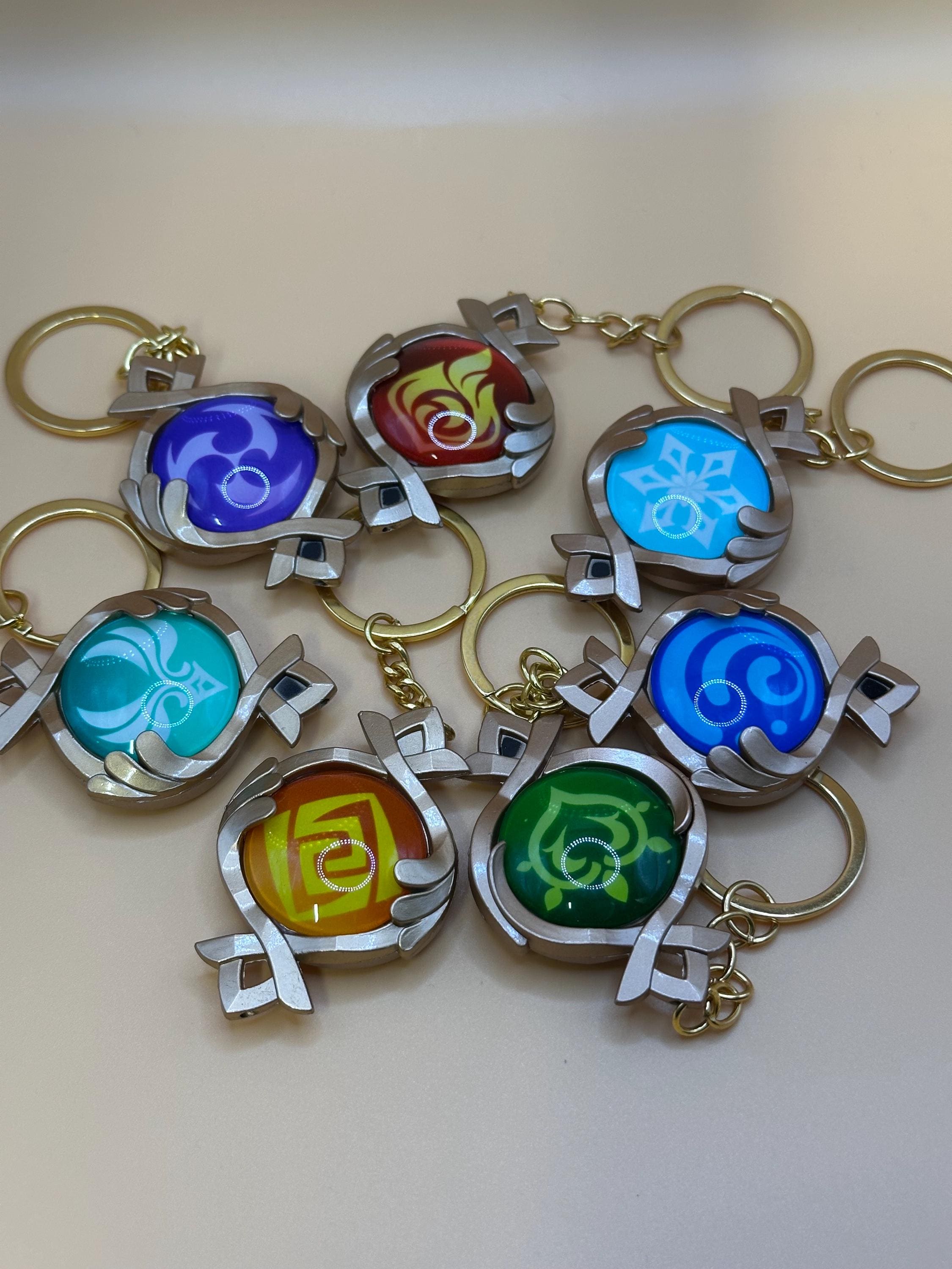 Personalized Genshin Impact Fontaine Vision Keychain: Handmade
