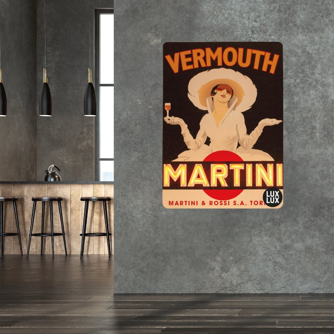 Martini Cocktail Vintage Light Poster Neon Sign Vintage Neonlight Wall ...