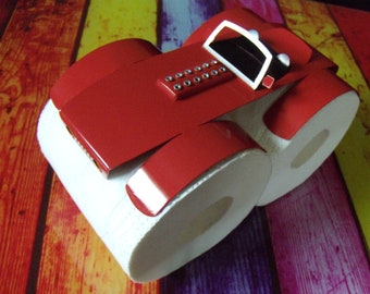 gift for him, toilet decoration, toilet paper storage, red car