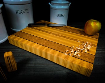 Maple and Ash End Grain Cutting Board with Walnut Accents
