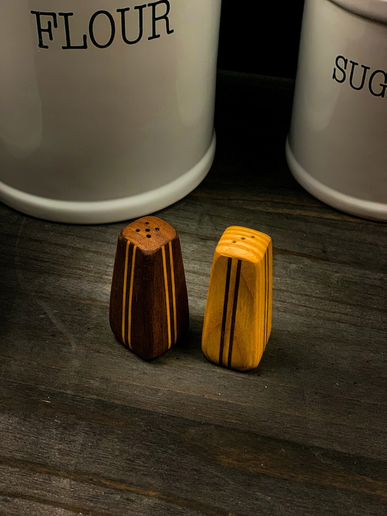 Walnut and Maple Salt & Pepper Shakers image 1