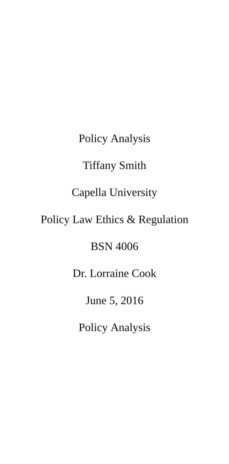 Policy Paper Apa Example BSN Nursing Paper Template – APA Format Example for High-quality ...