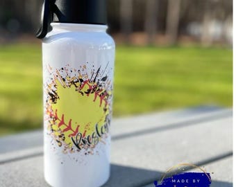 Water bottle for Softball, Softball water bottle, Personalized water bottle, Softball player