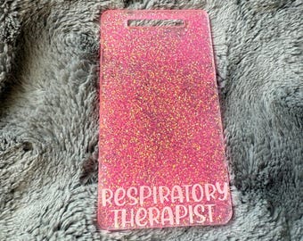 Glittery badge buddy, badge buddy, badge, nursing badge , Respiratory therapist badge
