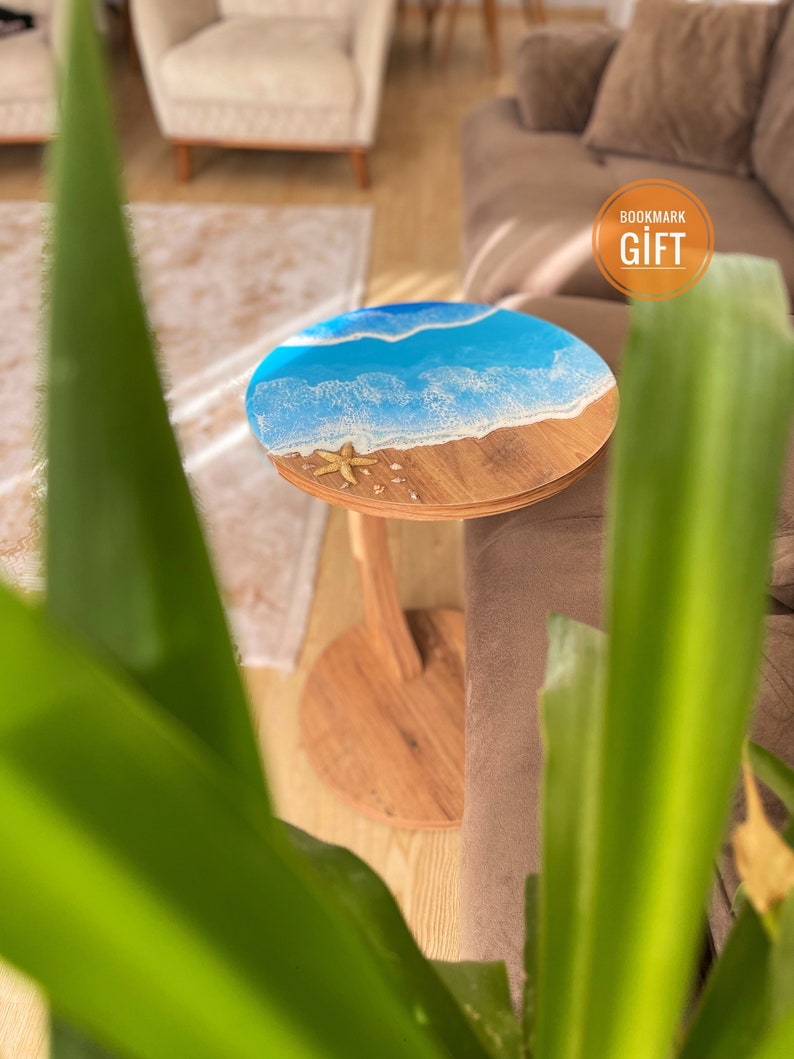 Epoxy C Coffee Table caster Coffee Table Resin Design Decor Epoxy Ocean