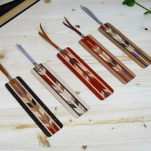 Natural Wooden Bookmark with Tassel Handmade Book Lovers Book Worm Gift