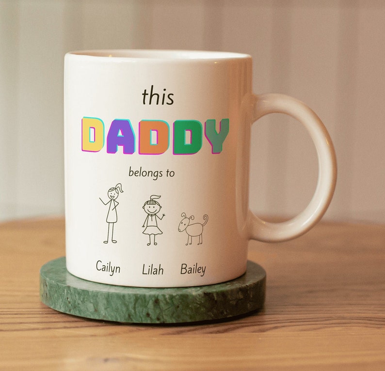 Personalized Dad Mug With Name - Custom Father's Day Coffee Cup, 11oz Ceramic, Fist Bump Design, Gift For Dad Grandpa From Daughter Son - View #11