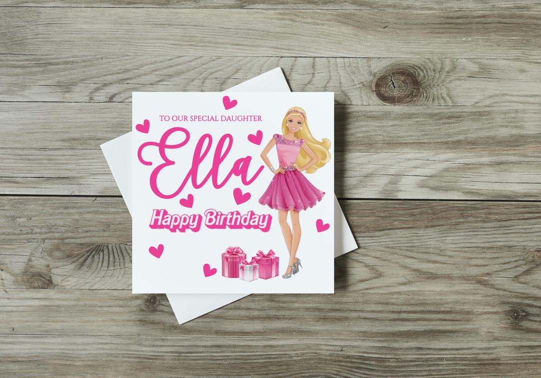 Barbie Birthday Card - Pink Corvette, Funny Birthday Cards Cute - View #2