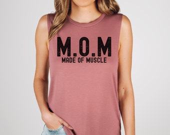 M.O.M. Made of Muscle Tank Top, Women's Workout Gym Shirt