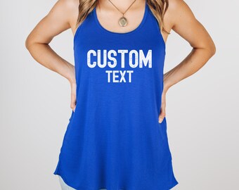 Custom Text Bella Canvas Racerback Tank Top, Group Tanks