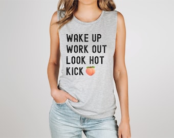 Funny Workout Muscle Tank Top, Women's Fitness Gift