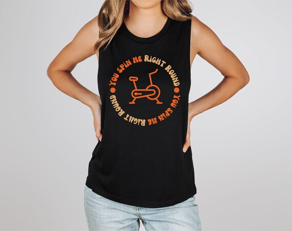 Funny Spin Class Muscle Tank, Women's Cycling Top