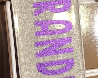 Piastrella decorativa artigianale con scritta glitterata per la nonna – 15x30 cm, decorazione per la casa