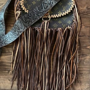 Cowhide Fringe Custom LV / Monotanna West Purse