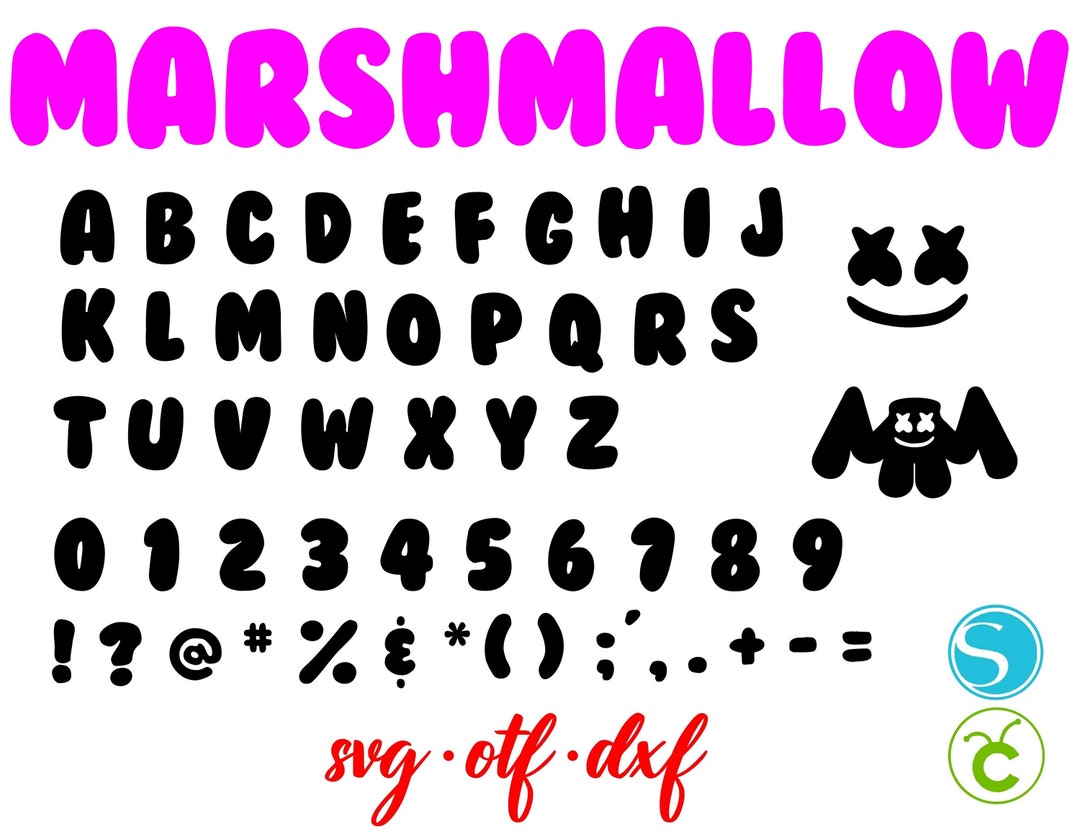 Marshmello Letters Svg Marshmello Font Svg Baby Letters SVG Etsy