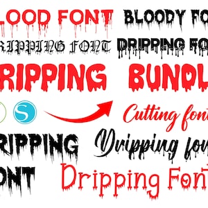 Dripping Fonts Bundle, Dripping font, Letters SVG Cricut, Blood Dripping letters svg Dripping Blood svg Halloween font Dripping Letters svg