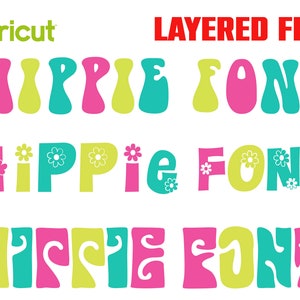 Hippie Font otf Set, Hippie Letters svg Cricut Vintage Font Funky camiseta DIY Hippie svg Retro Font 70s fuente 80s fuente Hippie camisa svg Funky