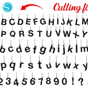 Letras SVG colgantes Cricut Fuente colgante OTF Letras colgantes SVG Fuente Cricut Letras del alfabeto de cumpleaños svg Fuente de cumpleaños svg Letras de cumpleaños