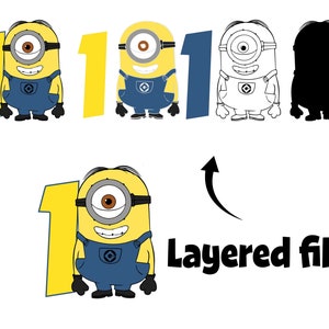 Minions Birthday Numbers Svg Cricut Minions Numbers PNG Baby Shirt Diy ...