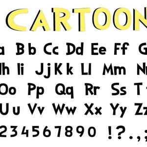 Letras de dibujos animados SVG Cricut, Fuente de dibujos animados OTF, Alfabeto de dibujos animados Svg Letras cortadas Cricut svg, Letras de bebé Svg, Fuente de bebé Svg, Camisa de bebé Diy