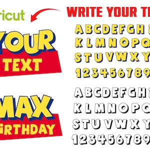 Letras de Toy Story en capas SVG, fuente Cricut, fuente OTF de Toy Story, logotipo SVG de Toy Story, camisetas de bebé DIY SVG, fuente de cumpleaños SVG