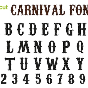 Cartas de carnaval SVG Fuente occidental OTF Letras occidentales SVG Vaquero Fuente Svg Vintage Cricut occidental Vaquero svg Letras cortadas Camisa vaquera Diy Svg