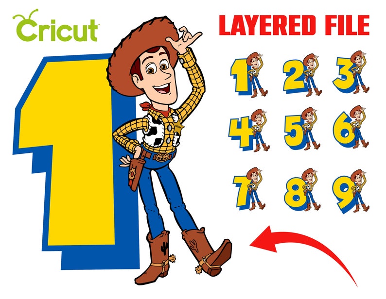 Toy Story Birthday Numbers Svg Cricut Toy Story Png Printable Birthday Numbers PNG Toy Story Personalized Shirt Diy Toy Story Svg Clipart image 1