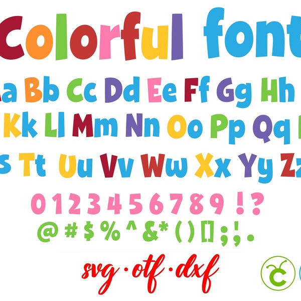 Colorful Letters svg, Colorful Font Svg, Baby Letters SVG, Baby Font OTF, Kids font Svg Cricut, Birthday letters svg Baby Birthday Shirt Diy