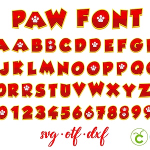 Pfoten Buchstaben Layered Cricut Layered, Baby Schrift OTF, Geburtstagszahlen, Pfoten Schrift SVG, Baby Shirt DIY, Geburtstagsbuchstaben svg, Birthday Shirt DIY