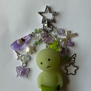 Authentic Green Smiski Figurine Trinket Keychain