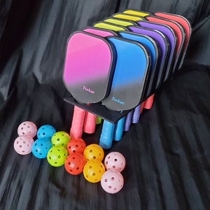 Mini Pickleball Paddle Set and Rack